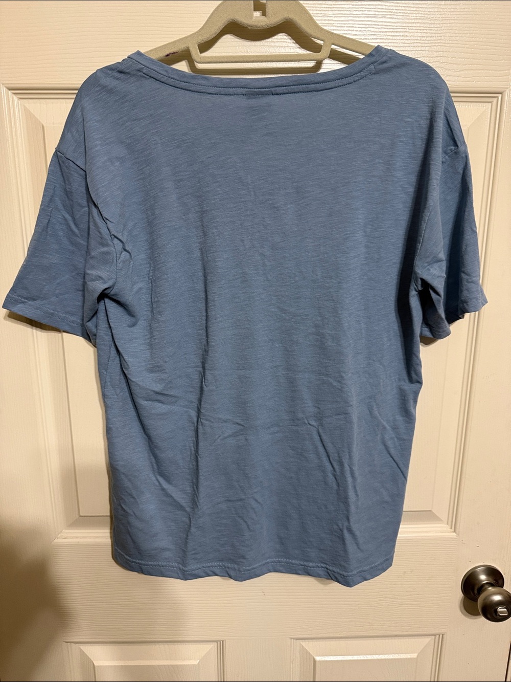 Patagonia Short Sleeve V-Neck Tee in Dusty Blue - Picture 3 of 3
